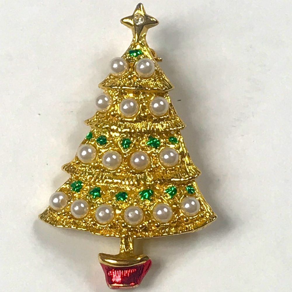 Vintage Woman Brooch Christmas Tree 🎄